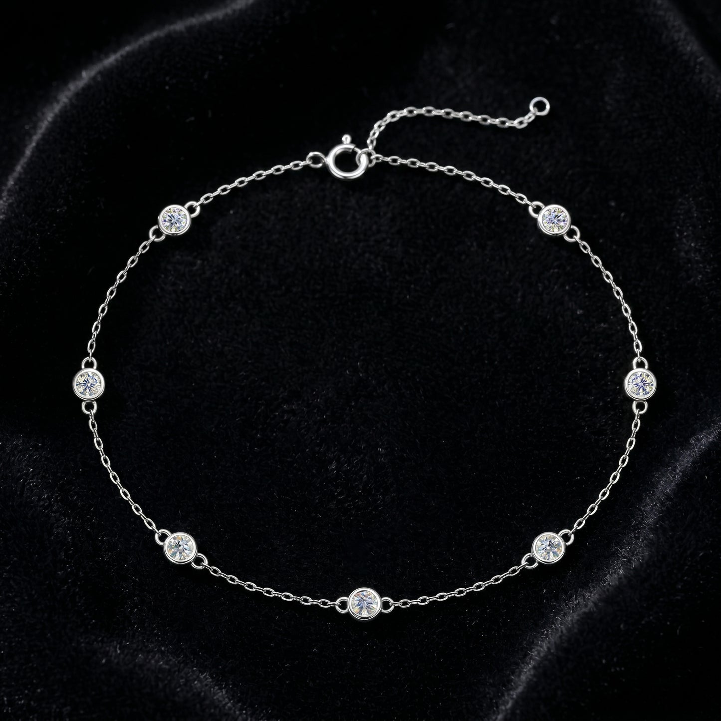 Luvia Seven-Stone Moissanite Station Bracelet