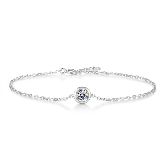 Luvia moissanite bubble bracelet in 925 sterling silver with 18K white gold plating