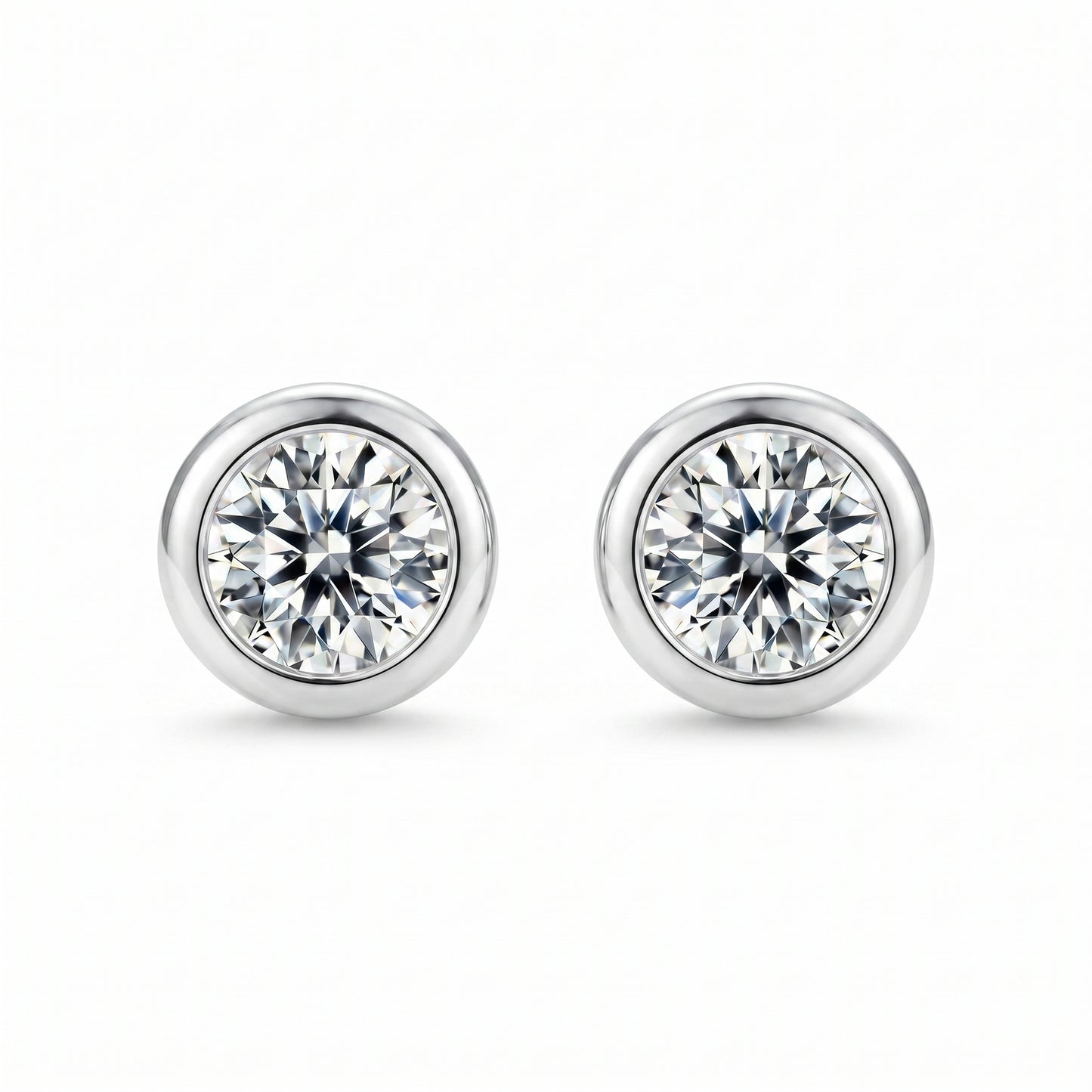 D Color VVS1 Moissanite Bubble Stud Earrings in 925 Sterling Silver - Luvia Jewelers