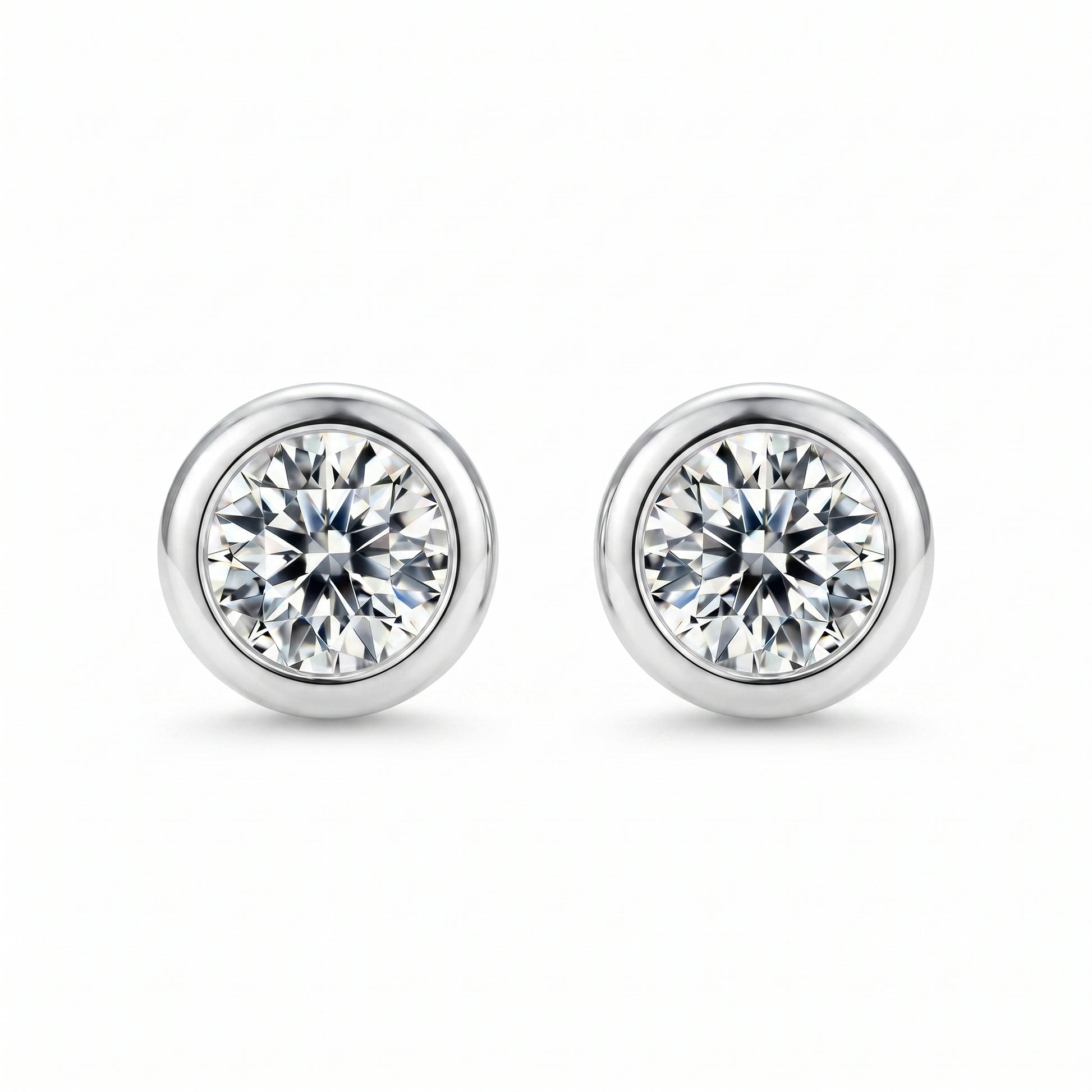D Color VVS1 Moissanite Bubble Stud Earrings in 925 Sterling Silver - Luvia Jewelers
