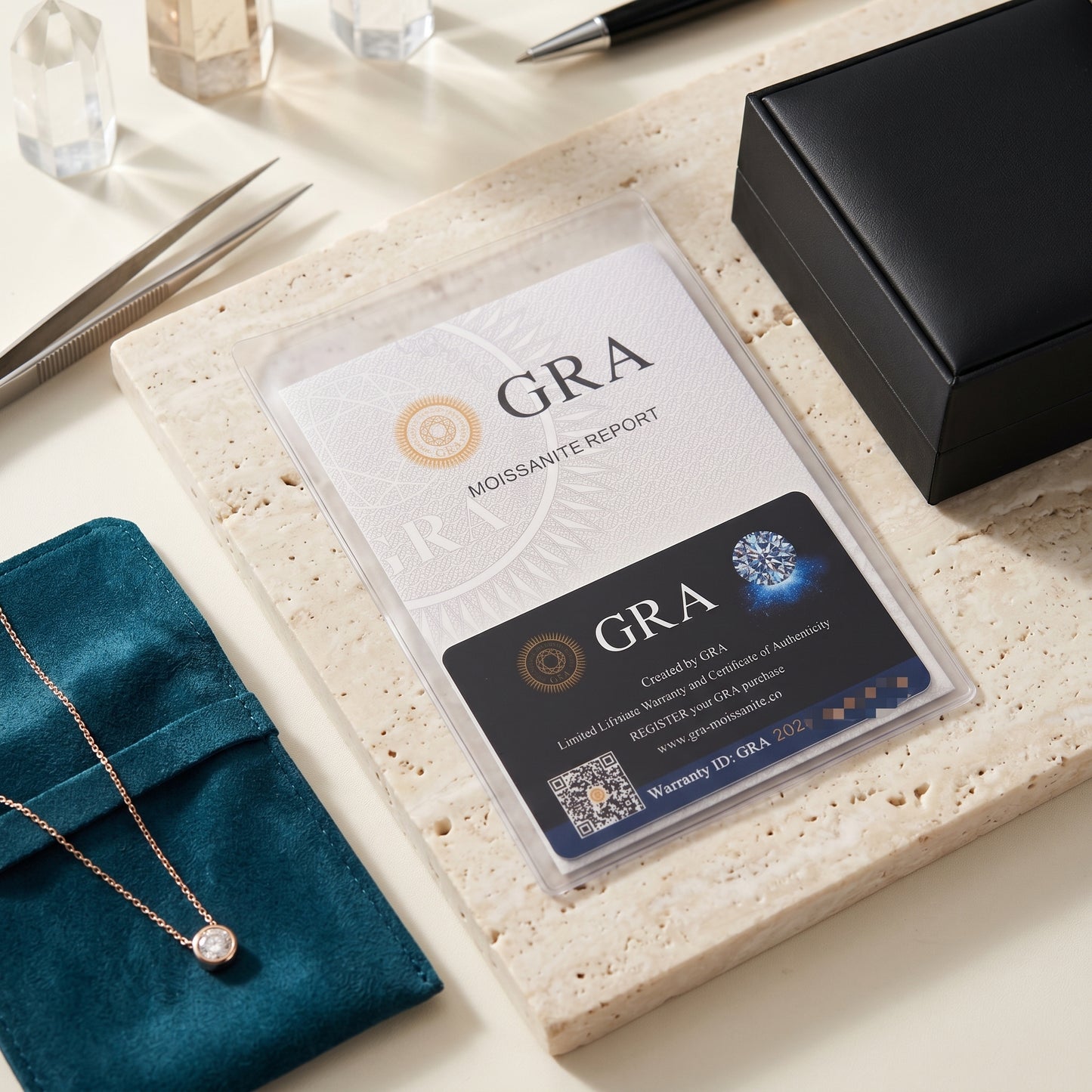 Luvia moissanite bracelet with GRA certificate and gift-ready packaging