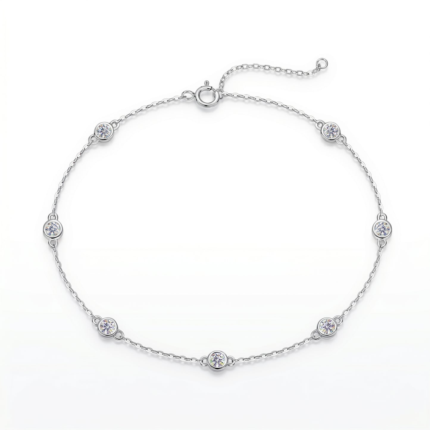 Luvia Seven-Stone Moissanite Station Bracelet